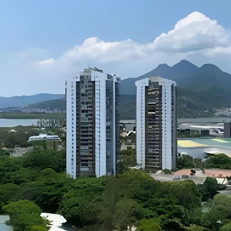 Flat Com Vista De Cinema Para Praia Da Barra Da Tijuca - 5 Min Da Praia - Ar Condicionado, Portaria 24H, Wi-Fi 500 Mbps Río de Janeiro Exterior foto